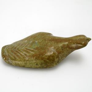 Inuit Soapstone Bird Carving, Signed 1987