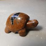 Painted Soapstone Turtle Butterfly Paperweight 3.5
