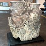 Antique Hand-Carved Chinese Soapstone Double Vase