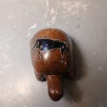 Painted Soapstone Turtle Butterfly Paperweight 3.5