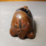Painted Soapstone Turtle Butterfly Paperweight 3.5