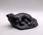 Inuit Soapstone Otter Sculpture by Abraham Pov