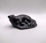 Inuit Soapstone Otter Sculpture by Abraham Pov