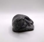 Inuit Soapstone Otter Sculpture by Abraham Pov