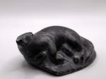 Inuit Soapstone Otter Sculpture by Abraham Pov
