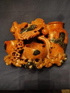 Dragon Vase Soapstone Carving from China