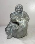 Large Antique Soapstone Eskimo Walrus Sculpture