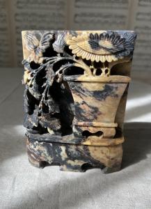 Hand Carved Vintage Chinese Soapstone Art Piece