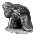 Inuit Soapstone Carving: Eskimo with Seal