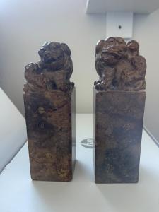 Chinese Soapstone Foo Dog Carved Seal Stamps