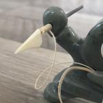 Original BEKOA LOOK Inuit Alaskan Carved Soapstone Eskimo Hunter W/ Spear