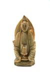 Vintage Chinese Soapstone Carved Buddha on a Lotus Base Sculpture