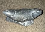 Vtg Signed Canada Eskimo Art Inuit Sculpture Carved Soapstone Tribal Art Fish