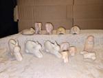 Pale Pink Soapstone Carved Safari Animals - Elephant, Lion, Turtle, Bunny Lot 13
