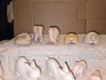 Pale Pink Soapstone Carved Safari Animals - Elephant, Lion, Turtle, Bunny Lot 13