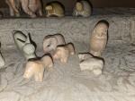 Pale Pink Soapstone Carved Safari Animals - Elephant, Lion, Turtle, Bunny Lot 13