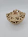 Vintage Carved Openwork Chinese Soapstone  Flowers Birds Incense Burner Pot Lid 