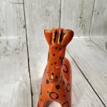 Hand Carved Dyed Soapstone Bright Orange Giraffe Figurine 3.75"