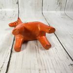 Hand Carved Dyed Soapstone Bright Orange Giraffe Figurine 3.75"