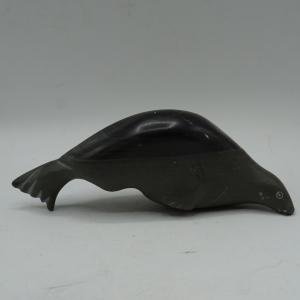 Inuit Soapstone Seal Sculpture - 9 Inches