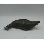Inuit Soapstone Seal Sculpture - 9 Inches