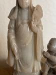 Hand Carved Quan Yin Soapstone Statue with Lotus Base