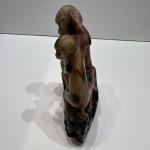 Vintage Chinese Soapstone Sculpture of Two Monkeys