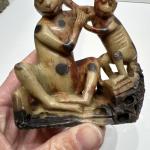 Vintage Chinese Soapstone Sculpture of Two Monkeys