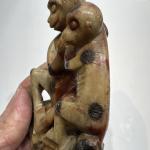 Vintage Chinese Soapstone Sculpture of Two Monkeys