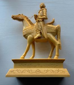 Chinese Soapstone Sculpture: Man on Horse
