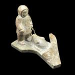 Inuit Hand Carved Soapstone Eskimo Hunter Décor