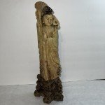 Vintage Chinese Soapstone Guanyin Carved Statue 14