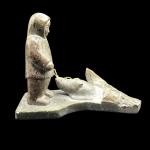 Inuit Hand Carved Soapstone Eskimo Hunter Décor