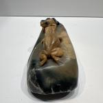 Vintage Chinese Soapstone Frog Sculpture