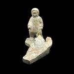 Inuit Hand Carved Soapstone Eskimo Hunter Décor