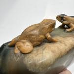 Vintage Chinese Soapstone Frog Sculpture