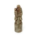 Vintage Chinese Soapstone Man Holding Ruyi 6.25