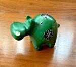 Green Soapstone Hippo Figurine, 3” x 1.5”