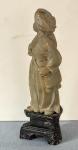 7.75" Vintage Chinese Soapstone Woman Figure Statue