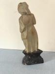 7.75" Vintage Chinese Soapstone Woman Figure Statue