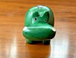 Green Soapstone Hippo Figurine, 3” x 1.5”