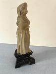 7.75" Vintage Chinese Soapstone Woman Figure Statue