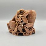 Floral Design Hand Carved Soapstone Brush Pot