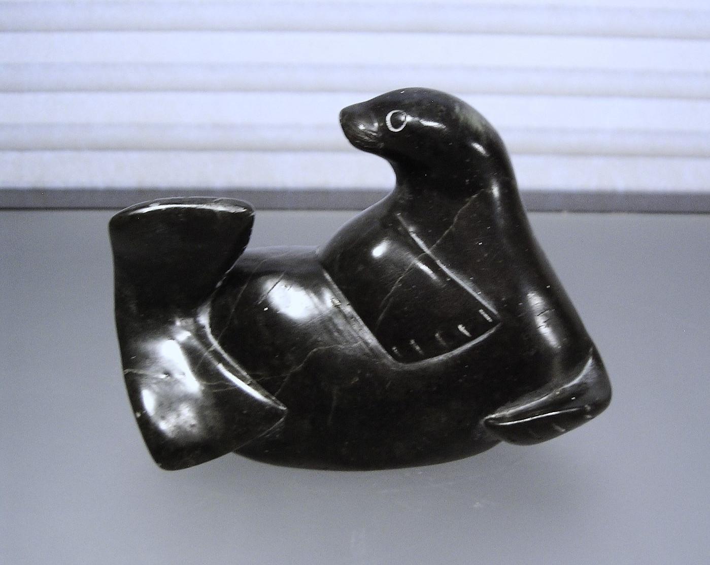 Inuit Hand-Carved Soapstone Seal Sculpture