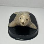 Inuit Seal Soapstone Sculpture with Base, 3.5”
