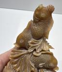 Shoushan Soapstone Koi Fish Coral Carving