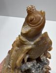 Shoushan Soapstone Koi Fish Coral Carving