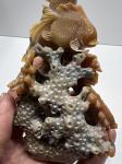 Shoushan Soapstone Koi Fish Coral Carving