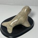 Inuit Seal Soapstone Sculpture with Base, 3.5”