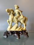 Vintage Chinese Soapstone Horse Rider Sculpture